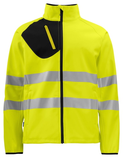 [646432-11-3] 6432 SOFTSHELL JACKET HV (YELLOW/BLACK - 11, XS)