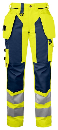 [646519-10-32] 6519 WAISTPANT LADY EN ISO 20471 (YELLOW/NAVY - 10, 32)