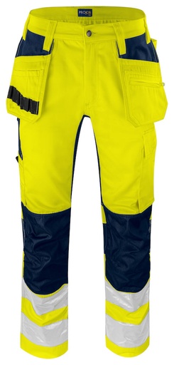 [646570-10-100] 6570 WAISTPANT STRETCH EN ISO 20471 CLASS 2 (YELLOW/NAVY - 10, 90/100 cm)