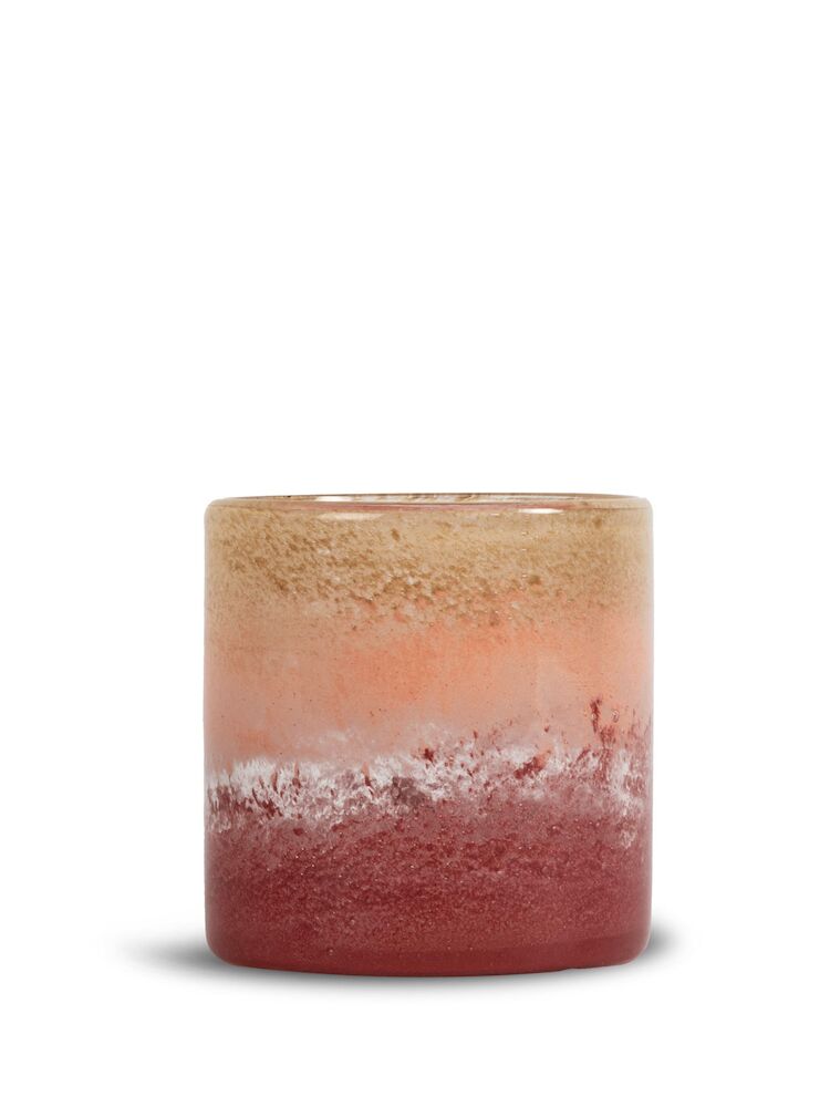 CANDLE HOLDER CALORE FADED M, PINK/BEIGE/BORDEA