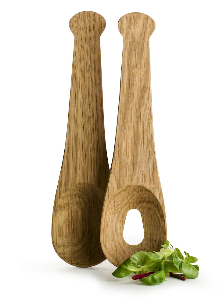 OAK SALAD SERVERS