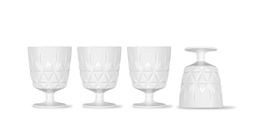 PICNIC GLASS 4-PCS, WHITE