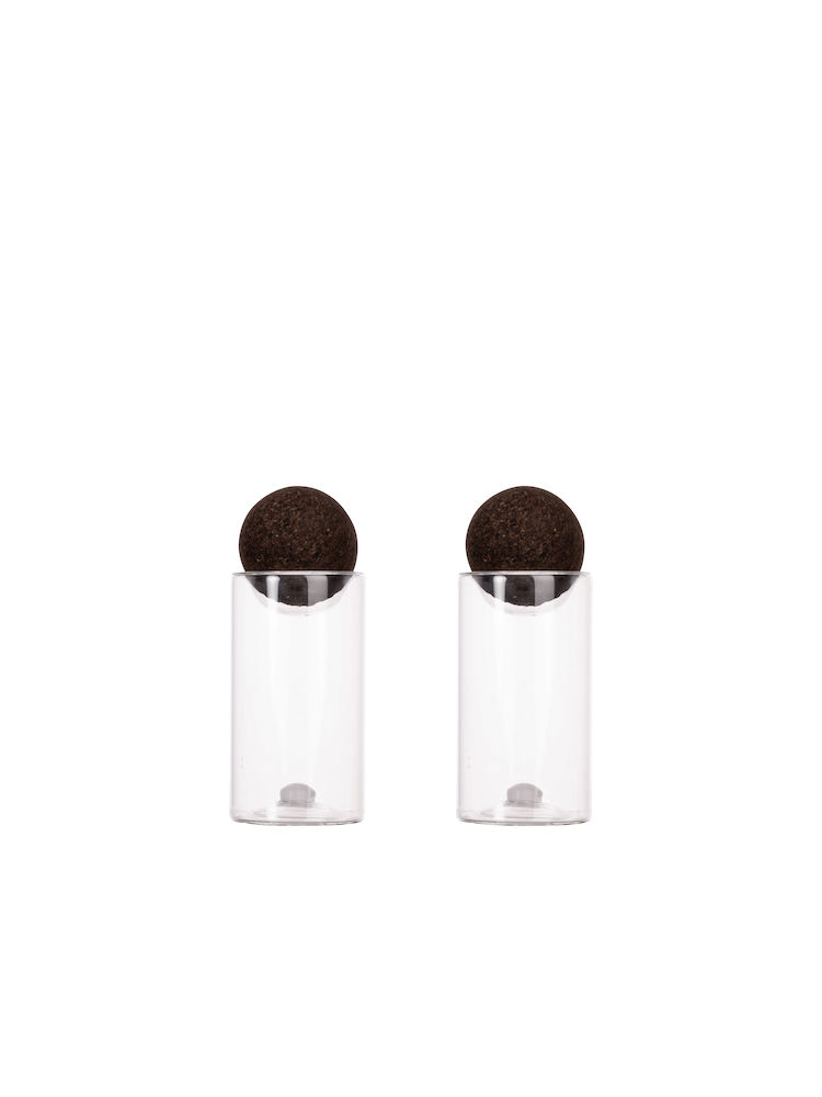 NATURE SALT-AND PEPPER SET WITH CORK STOPPERS, 2-PACK