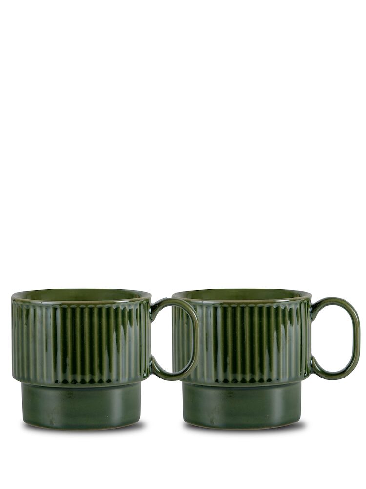 COFFEE & MORE TEA MUG, 2-PCS (6) GREEN