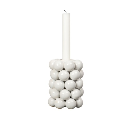 [5295302902] Candle holder GLOBE M, White