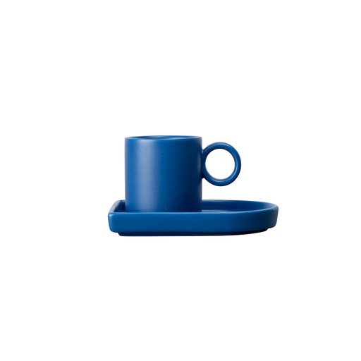 [5275001313] ESPRESSO CUP AND PLATE NIKI BLUE