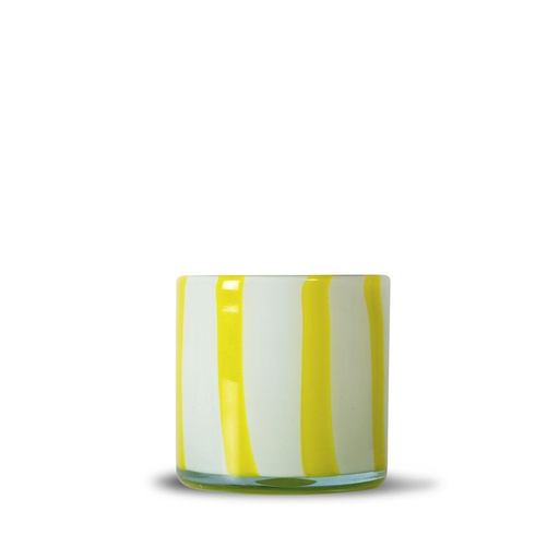 [5280602726] CANDLE HOLDER CALORE CURVE XS, YELLOW/WHITE