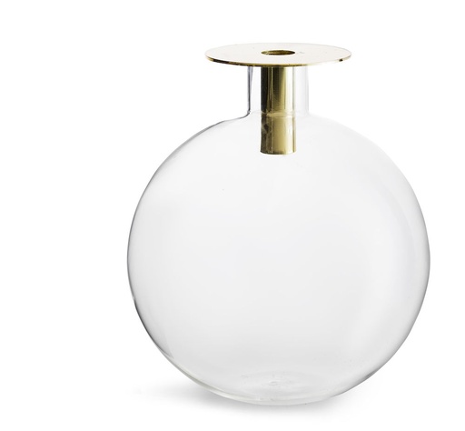 [5018148] TOP VASE BIG GOLD AND CLEAR