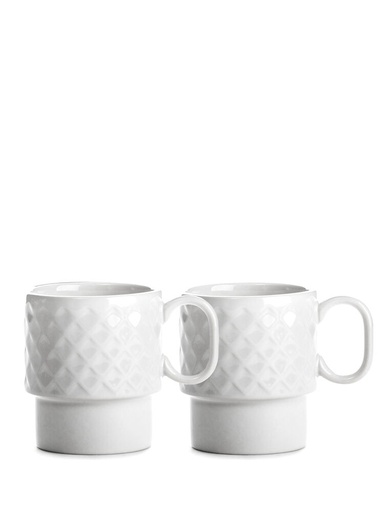 [5018369] COFFEE & MORE COFFEE MUG, 2-PCS, WHITE