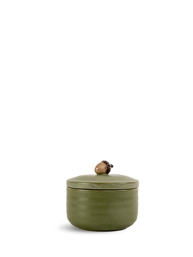 [5018410] ELLEN JAR WITH LID ACORN, GREEN